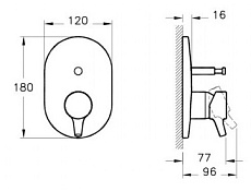 Смеситель для ванны Vitra Nest Trendy A42227EXP внешняя часть