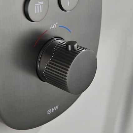 Душевой набор Black&White Gravity GH-9201-GM термостат, оружейная сталь