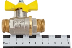 Шаровой кран для газа Valfex 1/2&quot; НР/НР бабочка, латунный никелированный 11Б27фтМ VF.279.NB3.012.Bir