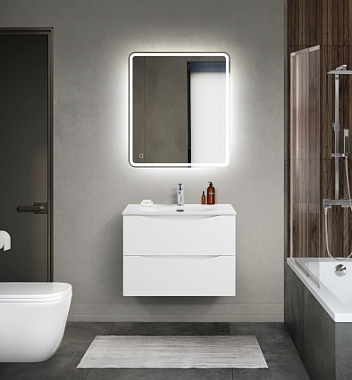 Тумба с раковиной BelBagno Marino-Cer-Mini 70 см Bianco Lucido