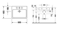 Раковина Duravit Vero 60x47 0454600000 с переливом