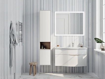 Тумба с раковиной Kerama Marazzi Riva 100 см правая, белый матовый