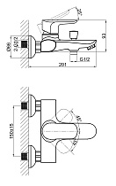 Смеситель для ванны D&K Venice Baciano DA1033201 с душем, хром