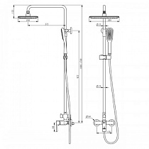 Душевая стойка Lemark Ursus LM7260BL чёрный матовый