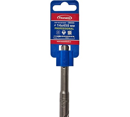 Бур по бетону Tsunami PROFESSIONAL Cross 14х450/400 мм, SDS-plus T10610300014450