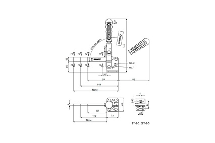 Прижим вертикальный KUKAMET с привариваемым винтом 211-2-D-C2