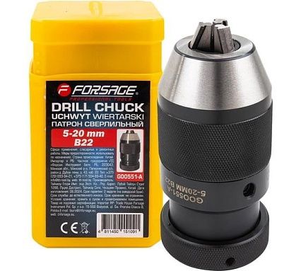 Патрон цанговый для дрели Forsage 5-20мм, B22 F-G00551-A(61392)