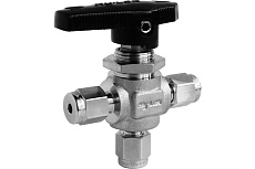 Шаровой кран Hy-Lok 112 серии из нержавеющей стали SS 316, трехходовой, 1/8&quot; - 1/8&quot; B1V-3-H-2T