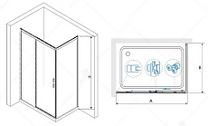 Душевой уголок RGW LE-41-1B (LE-12B + Z-060-2B) 160x80 черный, прозрачное 341241160-014