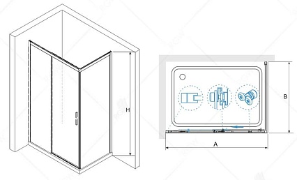 Душевой уголок RGW LE-41-1B (LE-12B + Z-060-2B) 160x80 черный, прозрачное 341241160-014