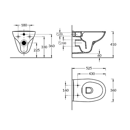 Подвесной унитаз Kerama Marazzi XPro XPRO.wc.02 безободковый