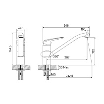 Смеситель для кухни Iddis Male MALBL00i05 черный матовый