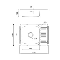 Кухонная мойка Iddis Basic BAS65PLi77 65 см сталь