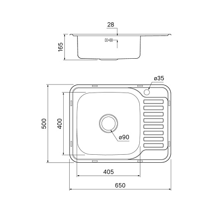 Кухонная мойка Iddis Basic BAS65PLi77 65 см сталь