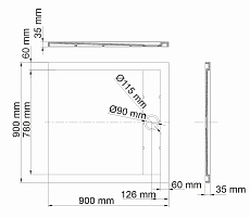 Поддон для душа WasserKRAFT Mindel 85T03 90x90, белый