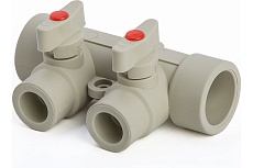 Коллектор с шаровыми кранами Lammin ppr 25x2 35/1 серый Lm31081002025G