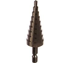 Сверло ступенчатое по металлу (9 ступеней; 4-20 мм; HSS) Makita D-40098