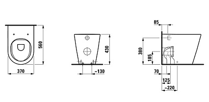 Приставной унитаз Laufen Kartell Rimless 8.2333.7.000.000.1