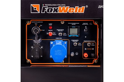 Дизельный генератор Foxweld expert d6500-1, 6.0-6.5 квт, 1ф, розетки 1x16А + 1x32А, ппп, мфд 3в1 8897