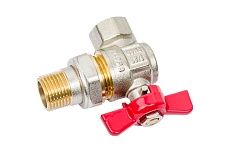 Шаровой угловой кран AV Engineering 1/2 PN40 с внутренней резьбой, бабочка AVE094012E