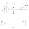 Акриловая ванна Cezares Metauro Wall METAURO-wall-180-80-40-W37 180x80 см