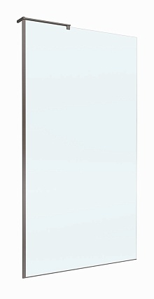 Душевая перегородка Belbagno UNO-L-1-TB-100-C-GM 100x200 прозрачная, оружейная сталь