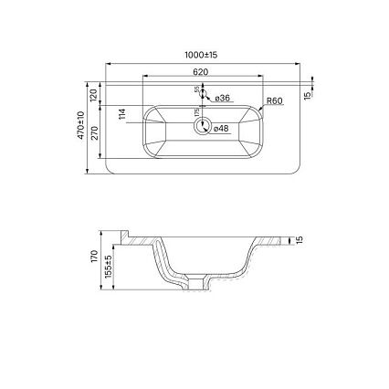Тумба с раковиной Iddis Oxford Neo 100 см