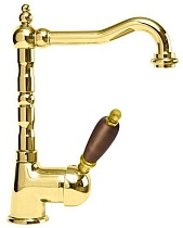 Смеситель для раковины Cezares ELITE-LSM2-03/24-Nc золото, орех