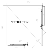 Душевой уголок Vincea Slim-N VSS-4SN9010CLB 100x90 черный, стекло прозрачное