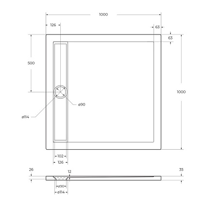Поддон для душа BelBagno Due TRAY-BB-DUE-A-100-4-W0 100x100 белый
