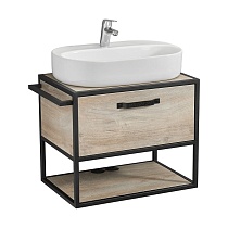 Мебель для ванной Акватон Лофт Фабрик 65 см со столешницей, раковина Одри Round, дуб эндгрейн
