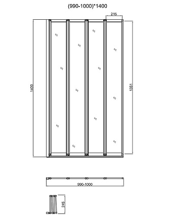 Шторка для ванны Vincea VSB-31100CL 100x140 хром, прозрачное