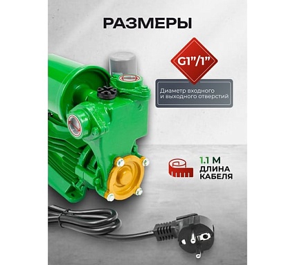 Насос самовсасывающий Rockforce (230В, 50Гц, 250Вт, 30л/мин) (обмотка AL) RF-PS170 ALU(61205)