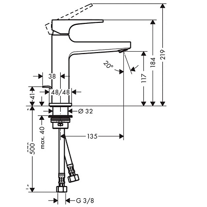 Смеситель для раковины Hansgrohe Metropol 110 32506000