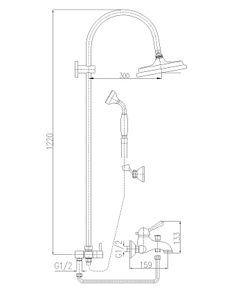 Душевая стойка Rav Slezak Labe L554.5/3Z