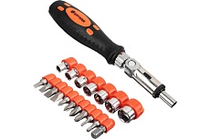 Отвертка реверсивная с набором бит и головок Ермак RRS004 19пр 651-143