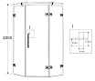 Душевой уголок Grossman Status ST-100BRD 100x100 пятиугольный, бронза