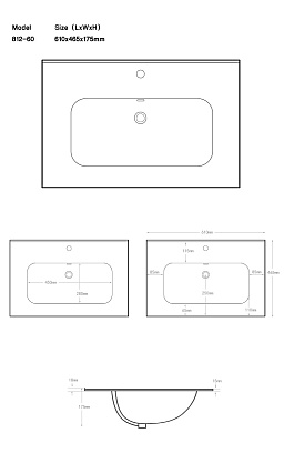 Тумба с раковиной Aquanet Lino (Flat) 60 см белый глянец