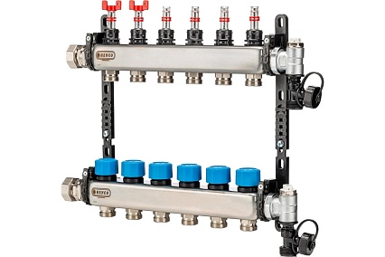 Коллектор Henco из нержавеющей стали 1" - 6x3/4" UFH-0605MDSS06