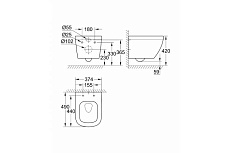 Подвесной унитаз Grohe Euro Ceramic 3920600H безободковый