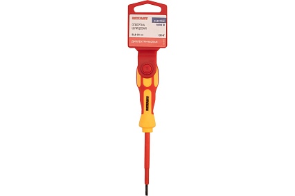Шлицевая отвертка электрика Rexant SL3х75 мм 12-4711