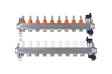 Коллекторная группа PROFACTOR нержавеющая сталь, с расходомерами авто/воздухотвод 1х9 вых 3/4 ЕК PF MB 807.9