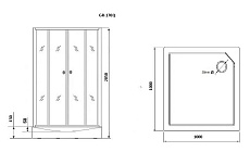 Душевая кабина Grossman GR-170QL 100x100, хром, левая