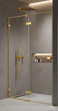 Душевая дверь AQUAme AQM7408-3-10 100x200, прозрачное, золото шлифованное