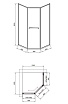 Душевой уголок Timo TTSS-100/17C-8R 100x100 правый, прозрачный, матовое золото T34R