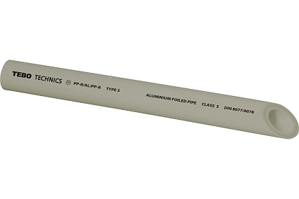 Труба TEBO PPR 63x10,5мм SDR6 армированная алюминием 4м серый 031010707