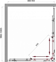 Душевой уголок BelBagno Sela SELA-AH-2-100/90-Ch-Cr 100x90 текстурированный