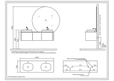 Мебель для ванной Black&White Universe U916.1600-2 Double 160 см, бежевый, две раковины