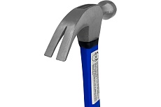 Молоток-гвоздодер Vertextools 225 г, фибергласовая обрезиненная рукоятка 10-25-225