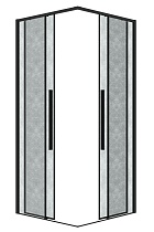 Душевой уголок Grossman Galaxy 300.K33.01.8080.21.02 80x80 шиншилла, черный матовый
